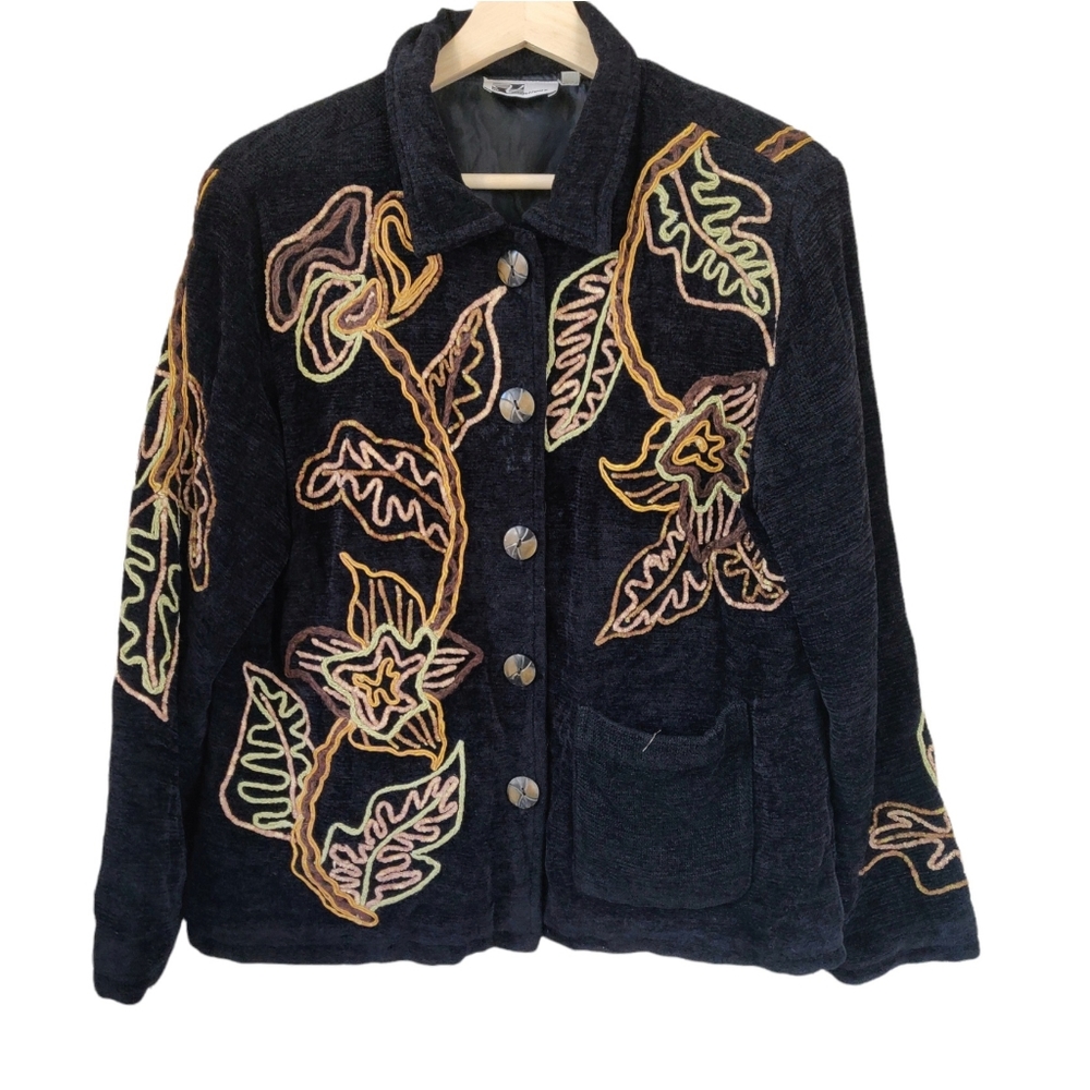 Variations Vintage Floral Embroidered Jacket Medium